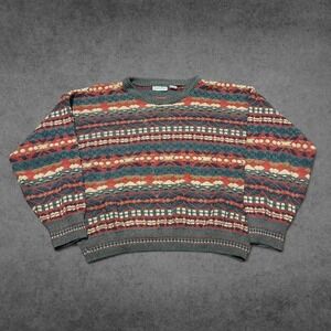 Vintage Giorgio Di Firenze 3D Knit Crewneck Sweater Mens Large Multicolor Y2K